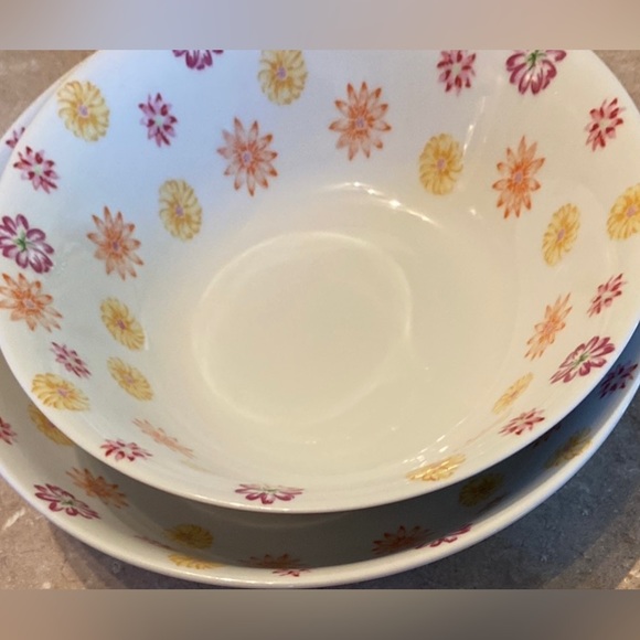 Vintage Strawflower Colorful Bowl Set-GentlyUsed-No Chips/Cracks,SmallScratches🎄 - Picture 3 of 16